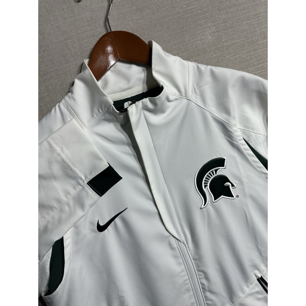 Michigan State Nike Dri Fit Hyper Elite Zip Up Jacket Small White Windbreaker